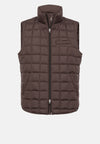 Brown Gilet In Technical Fabric With Goose Down