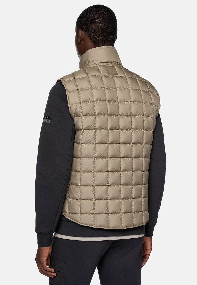 Beige Gilet In Technical Fabric