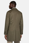 Green Single-breasted coat in pure cashmere.