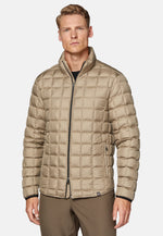 Beige Bomber Jacket In Technical Fabric