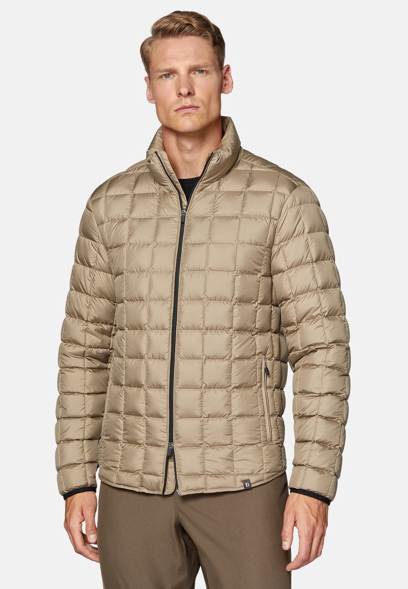 Beige Bomber Jacket In Technical Fabric