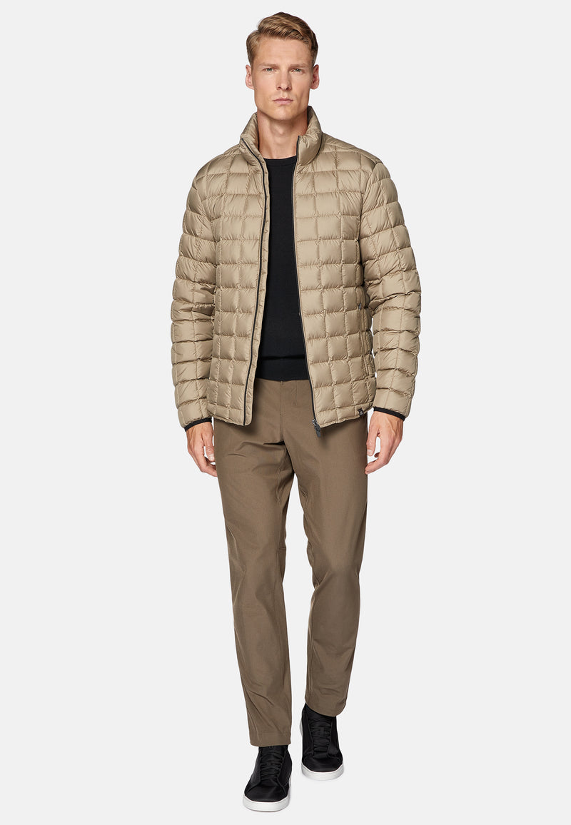 Beige Bomber Jacket In Technical Fabric