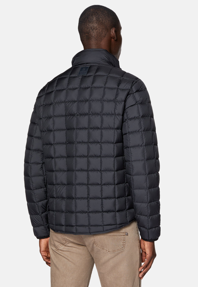 Blue Bomber Jacket In Technical Fabric