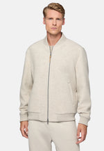 Beige Padded Bomber Jacket