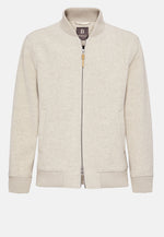 Beige Padded Bomber Jacket