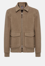 Brown Bomber Jacket In Padded Wool