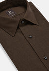 Brown Regular Fit Wool Shirt