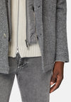 Grey Link Shirt Jacket In Wool With Bib