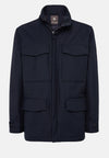 Blue Field Jacket In Padded Technical Fabric