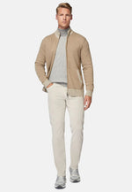 Brown Taupe Cashmere Blend Full Zip Jumper