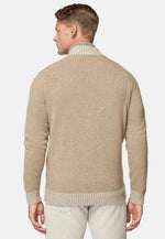 Brown Taupe Cashmere Blend Full Zip Jumper