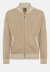 Brown Taupe Cashmere Blend Full Zip Jumper