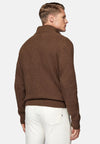 Brown Hazelnut Half Zip Jumper in Nylon Wool