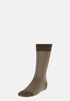 Brown Oxford Cotton Socks In Organic Cotton