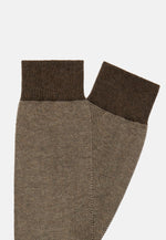 Brown Oxford Cotton Socks In Organic Cotton