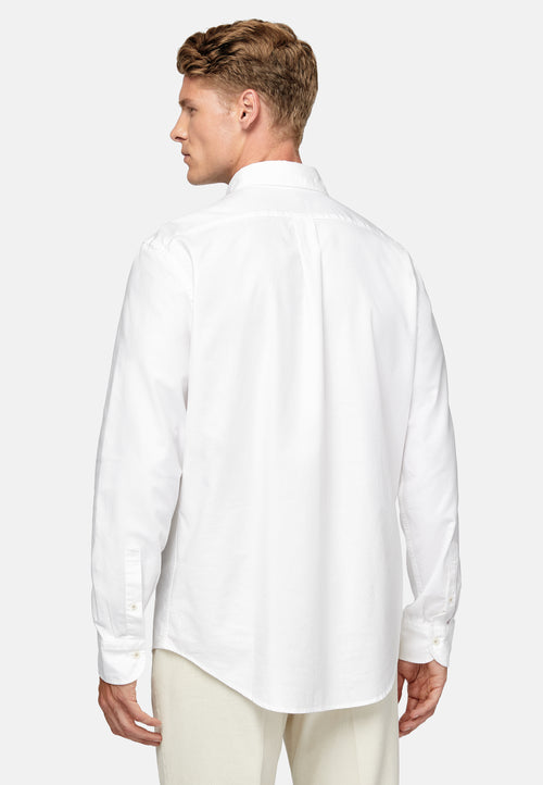 White Regular Fit Organic Oxford Cotton Shirt