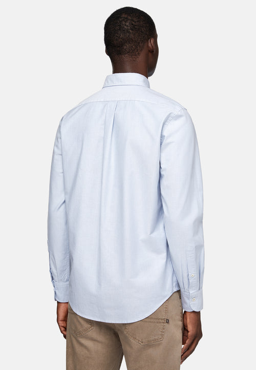 Blue Regular Fit Organic Oxford Cotton Shirt