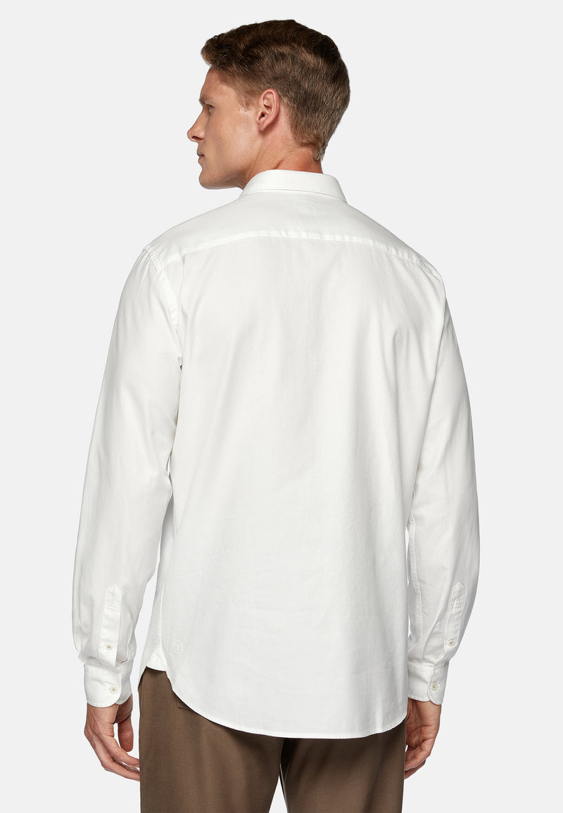 White Regular Fit Cotton Shirt