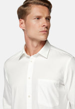 White Regular Fit Cotton Shirt