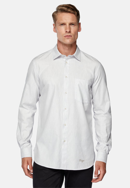 Grey Regular Fit Cotton Shirt