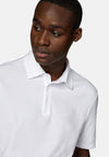 White Stretch Supima Cotton Polo Shirt