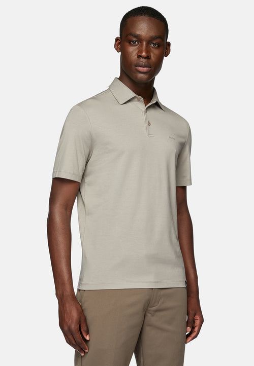 Brown Stretch Supima Cotton Polo Shirt