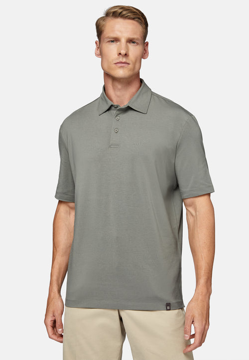 Green Stretch Supima Cotton Polo Shirt