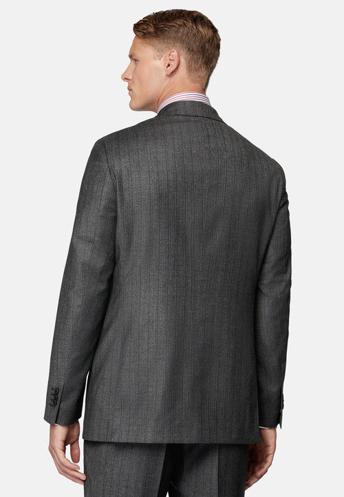 Black Charcoal Pinstripe Pure Wool Suit