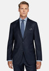 Blue Navy Blue Pinstripe Suit In Pure Wool