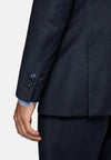 Blue Navy Blue Pinstripe Suit In Pure Wool