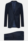 Blue Navy Blue Pinstripe Suit In Pure Wool