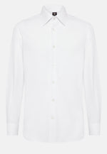 White Regular Fit Cotton Twill Shirt