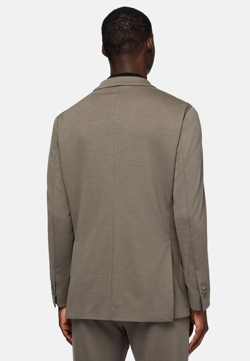 Brown Dove Grey B Tech Nylon And Wool Jacket