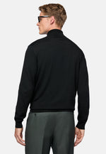 Black Wool Polo Neck Jumper