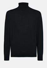 Black Wool Polo Neck Jumper