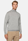 Grey Grey Merino Wool Polo Neck Jumper