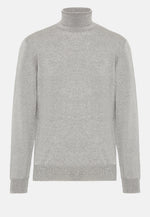 Grey Grey Merino Wool Polo Neck Jumper