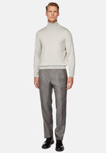 Grey Wool Polo Neck Jumper