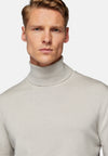 Grey Wool Polo Neck Jumper