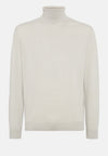 Grey Wool Polo Neck Jumper