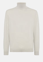 Grey Wool Polo Neck Jumper