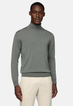 Green Wool Polo Neck Jumper