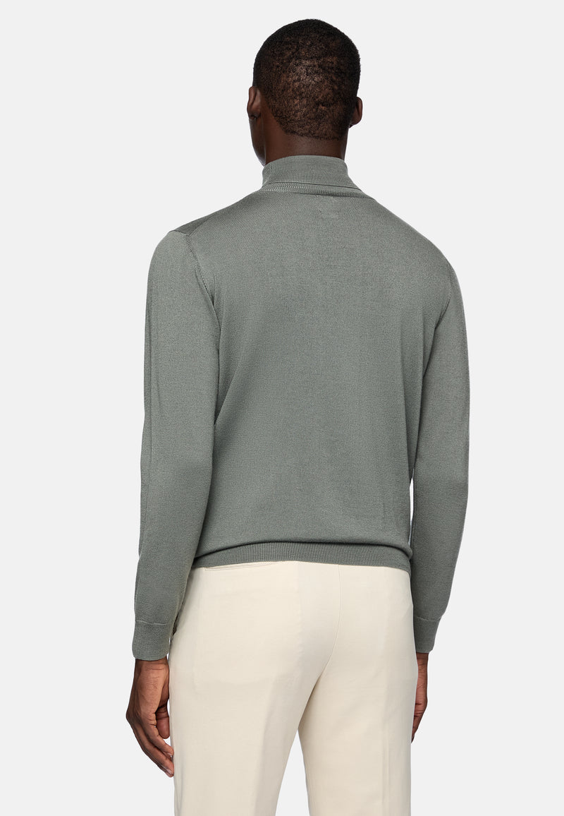 Green Wool Polo Neck Jumper