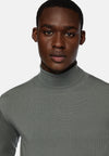 Green Wool Polo Neck Jumper