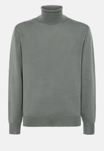 Green Wool Polo Neck Jumper