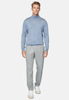 Blue Wool Polo Neck Jumper