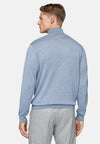 Blue Wool Polo Neck Jumper