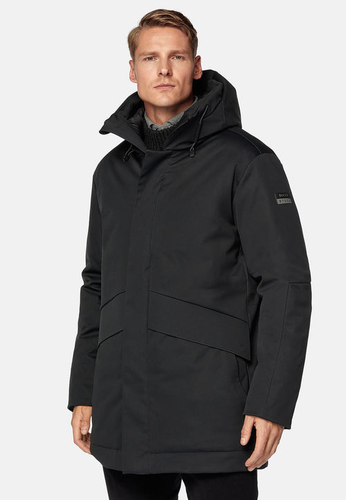 Black L-Block Jacket In Technical Fabric Padded With Goose Down