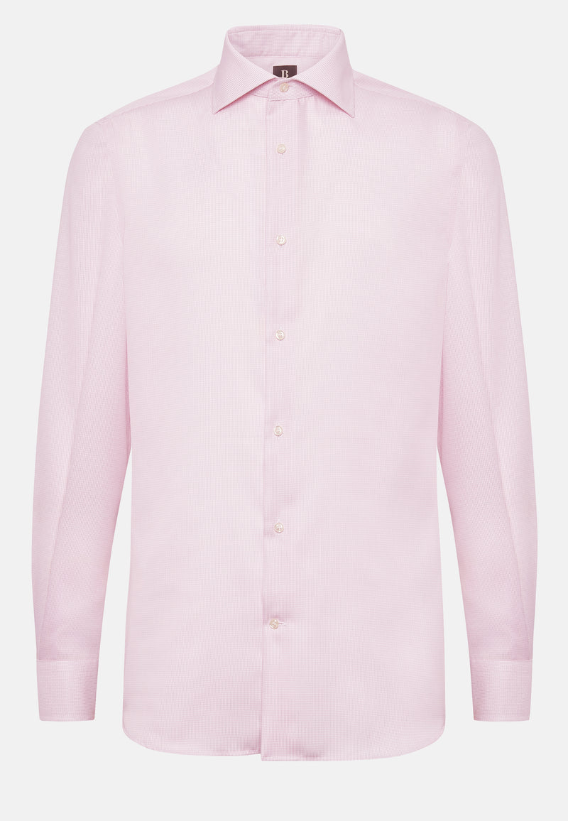 Pink Regular Fit Cotton Dobby Shirt