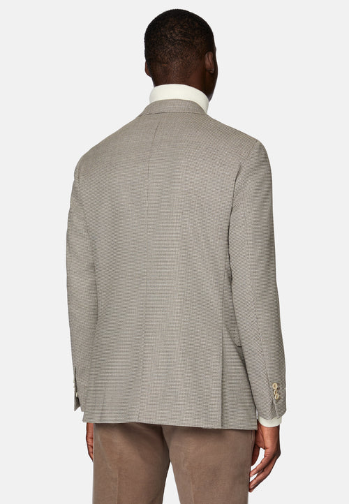 Brown Dove Grey Jacket In Stretch Wool